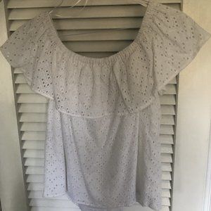 Olive & Oak Off Shoulder Eyelet Top